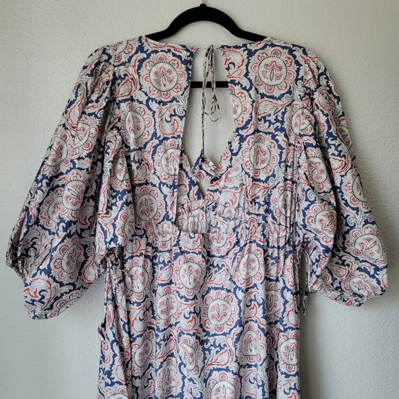 Chufy X MANGO Paisley Printed Tiered Maxi Dress Size 6 Color White Paisley - Picture 13 of 16